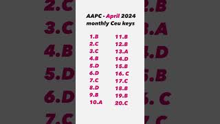 AAPC April 2024 Montly test CEU key answers #cpc #medicalcoding #aapc #aapcceu #ceus #2024