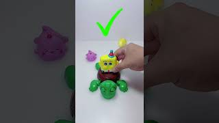 ASMR unboxing toys: three small animals bullying a turtle.#asmr #toys #funny