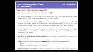 CS610 Graded Quiz 3 Solution || CS610 - Computer Networks || Spring 2024