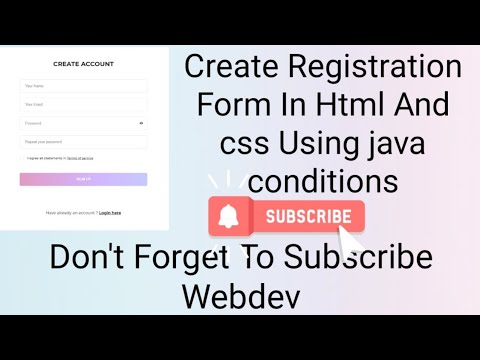 Signup create account html and css - responsive registration form in html and css |