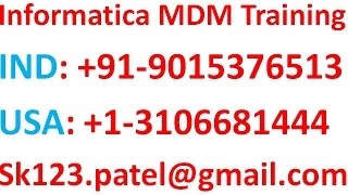 Informatica MDM 10.1  Online Training  | Informatica MDM Stage process Mappings
