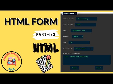 HTML Form - How to create HTML Form || usig HTML & CSS - part1