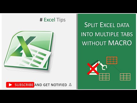 Split data to multiple tabs / sheets without macro