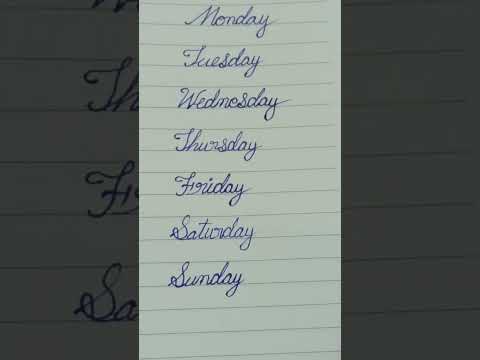 "Days"&"Months" names in Cursive writing for beginners #cursivewriting#cursive @TimelessCursive