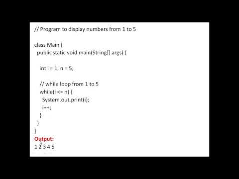 while loop in java