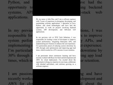 Self-introduction for experienced software developers #selfintroduction #shorts