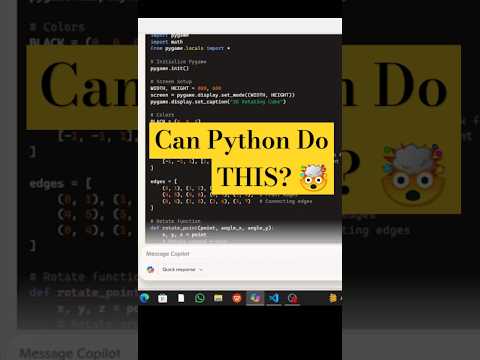 "Can Python Do THIS? 🤯 Check out this mesmerizing 3D Cube animation! 🚀 #CodingMadeCool"#codelearning