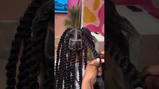 Jumbo twist/ big braids #braids #viralvideo