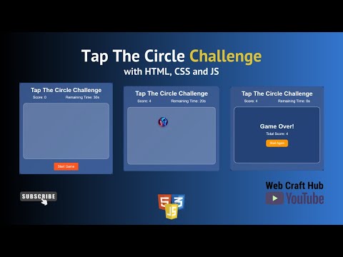 Create Tap The Circle Challenge with HTML, CSS and JavaScript! (Just Coding)