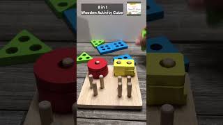 ⭕️🟪 Shape Sorter | 8-in-1 Wooden Montessori Toys | Wooden Sorting & Stacking Toys | Sensory Learning