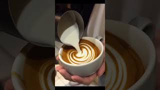 Slow Leaf Heart ❤️  Coffe Latte art #barista #coffeeart #espressoyourself #shorts #shortvideo