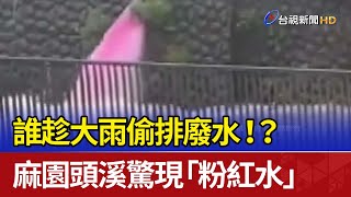 誰趁大雨偷排廢水！？ 麻園頭溪驚現「粉紅水」