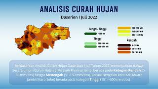 Analisis Curah Hujan dan Sifat Hujan Dasarian I Juli 2022
