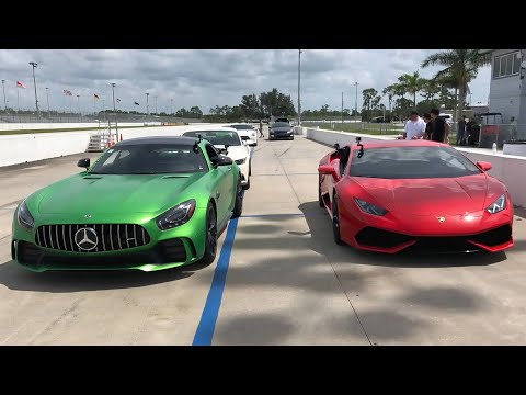 2018 Mercedes AMG GTR VS 2016 Lamborghini Huracan Drag race