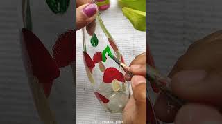 Cute Bottle art 🍄🥺 #shorts #acrylicpainting #bottleart