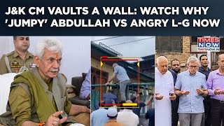 J&K CM Jumps Over Wall On Cam: Watch Why Omar Abdullah Vs L-G Sinha| NC Govt Defied Centre's Order?