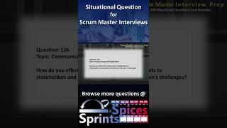Scrum Master SM Interview Question 126 of 200 #scrummasterinterview #scrummaster #agileinterview
