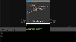 Unboxing in C# |  Hindi | c sharp | C# |  Program | IT TrainingPath #shorts #short #shortsvideo
