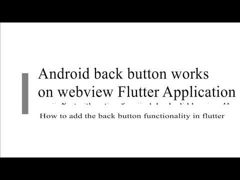 How to add the back button functionality in flutter | Android back button in WebView controller