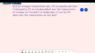 #cbsemaths #integers #ncertmaths #NCERTSOLUTUON #7thmath || EX-1.1|| Q-3 || INTEGERS||