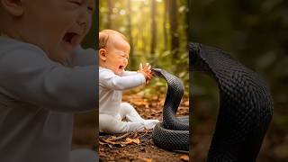 Hero cat saves baby from snake 🐍#cat #save #baby #mrrsak