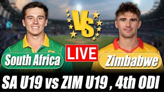 Zimbabwe U19 vs South Africa U19 Score | SA U19 vs ZIM U19 4th ODI Score Bangla Commentary