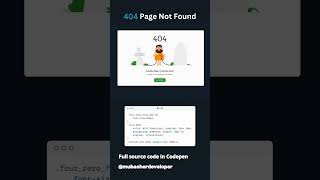 Modern 404 Page with Animation Using HTML & CSS | #webdevelopment #404pages #cssanimation #css