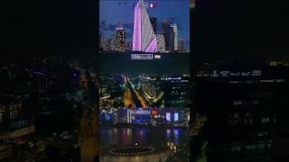 Doha 🇶🇦 V's Bengaluru 🇮🇳 V's Hangzhou 🇨🇳 #asiancities #drone #nightveiw #skyview #dji #skyscraper