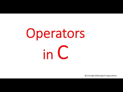 Operators in C programming and its types.