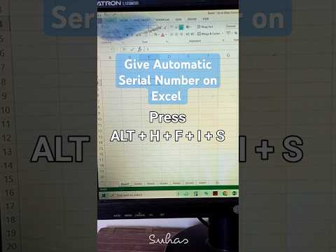 Give Automatic Serial Number on Excel || Best Excel Trick #youtubefeed