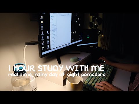 1 Hour Study With Me | Background Noise, Real Study, 10 Minute Break, Pomodoro