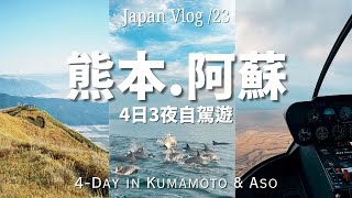 🇯🇵Japan Vlog｜4-DAY Driving in Kumamoto / Dolphin watch, helicopter flying over mt.Aso, amazing hotel