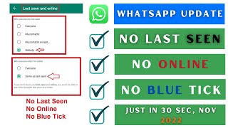 WhatsApp Last Seen Off | How To Hide Online Status | Hide Last Seen on Whatsapp