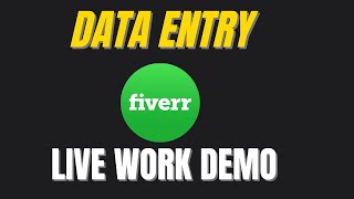 Data Entry live work demo on Fiverr | I Earned 10$ by doing this simple work| Make Money Online