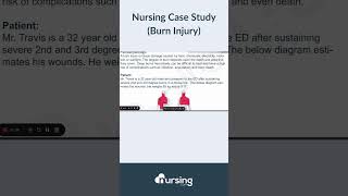 Nursing Case Study for Burn Injury #shorts #nclex #casestudy #nursing #criticalthinking