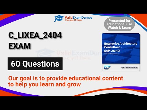 C_LIXEA_2404 Exam, SAP Certified Associate - Enterprise Architecture Consultant - SAP LeanIX