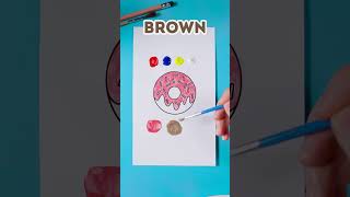 Color Mixing Fun! 🎨🌈 Make the Perfect Doughnut Paint Color! #fun #kids