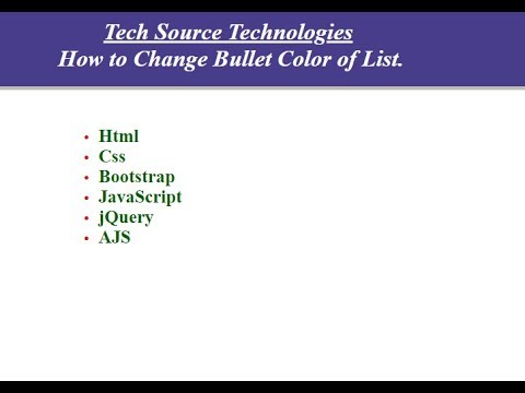 How to Change Bullet Color of list using html css | How to change bullet color from list