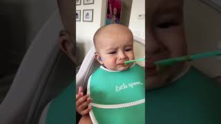 Baby Neo tries Greens for the first time… #shorts