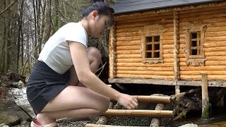 Challenge to Create a Comfortable Shelter in the Forest | Build a Log House – Completely Alone!