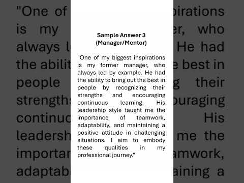 Who inspires you sample answer |HR interview questions #hrinterviewquestions #shortfeed #shorts
