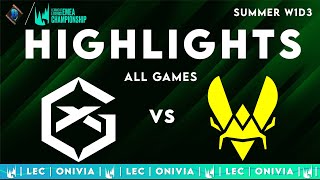 GX vs VIT Highlights ALL GAMES — LEC 2025 Summer W1D3 — GIANTX vs Team Vitality by Onivia