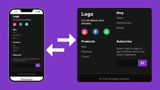 How to Create a RESPONSIVE FOOTER with HTML and CSS