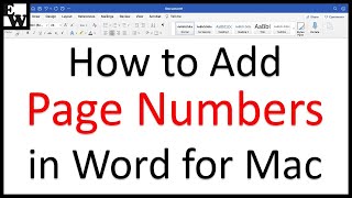 How to Add Page Numbers in Word for Mac