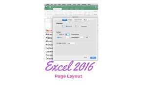 Excel 2016: Page Layout