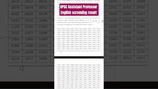 HPSC Assistant Professor English screening result out #hpsc #shorts #learnhistorywithneha
