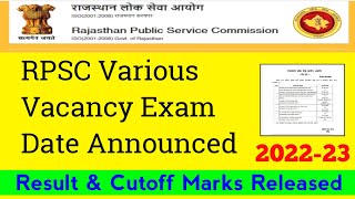 RPSC Result and Cutoff Marks for Lecturer Civil Engineering. RPSC various vacancy exam date 2022.