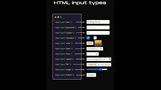 Html input types / New HTML CSS types project | #shorts #viral #short