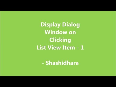 Android Tutorials - Display dialog window on clicking List View item