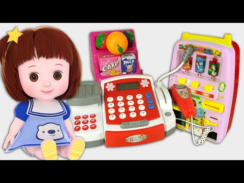 Baby Doli food store cash register and vending machine